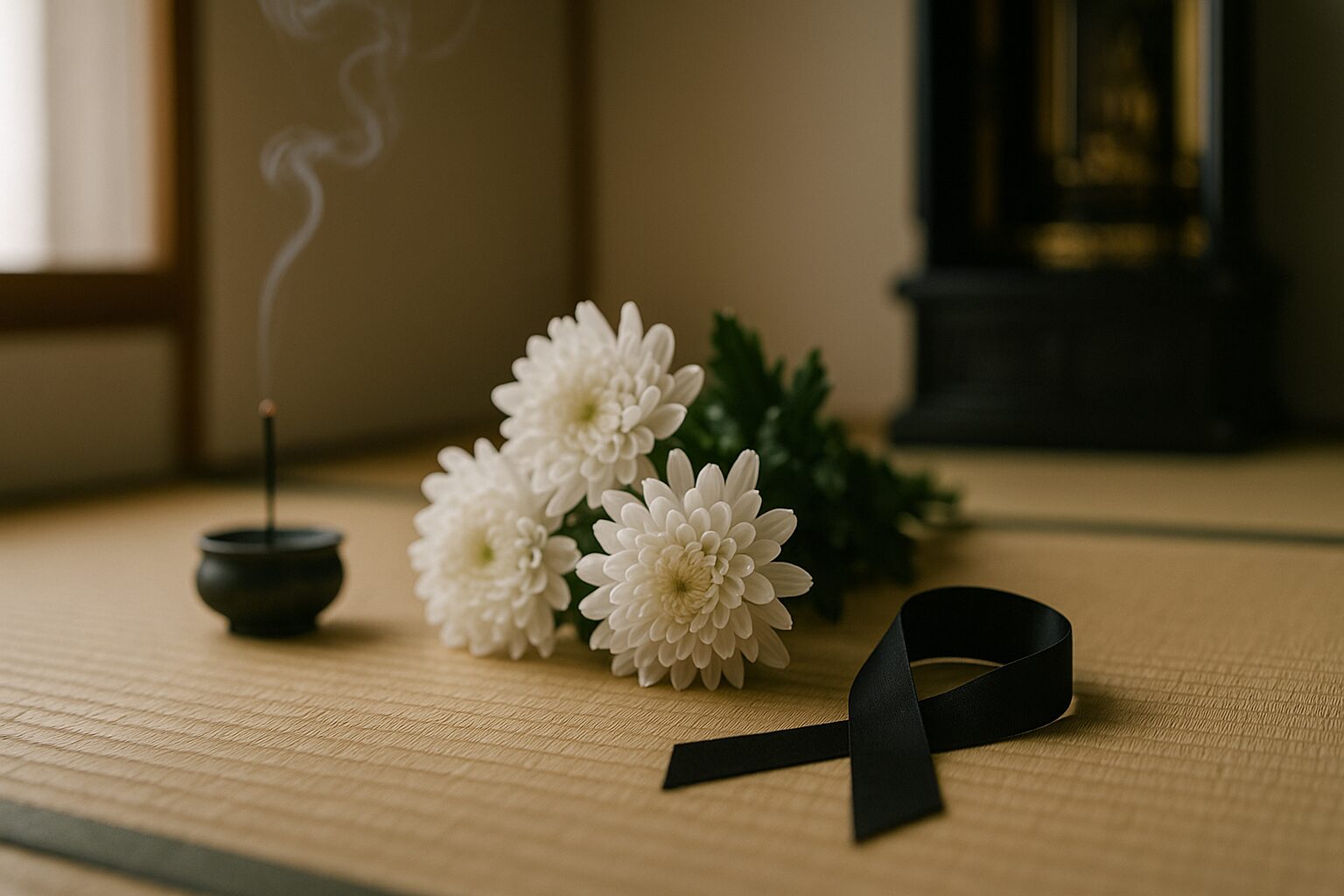 ご愁傷様 むかつく連想の白菊と線香