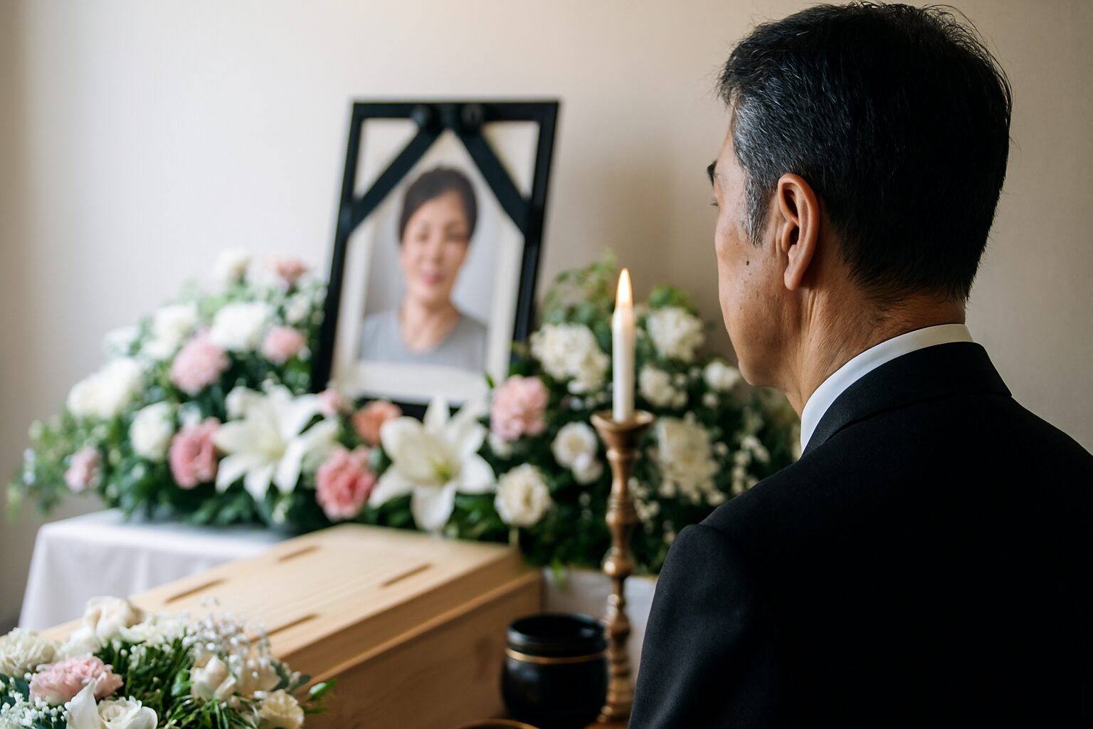 終活やらない男性が静かに佇む住宅街