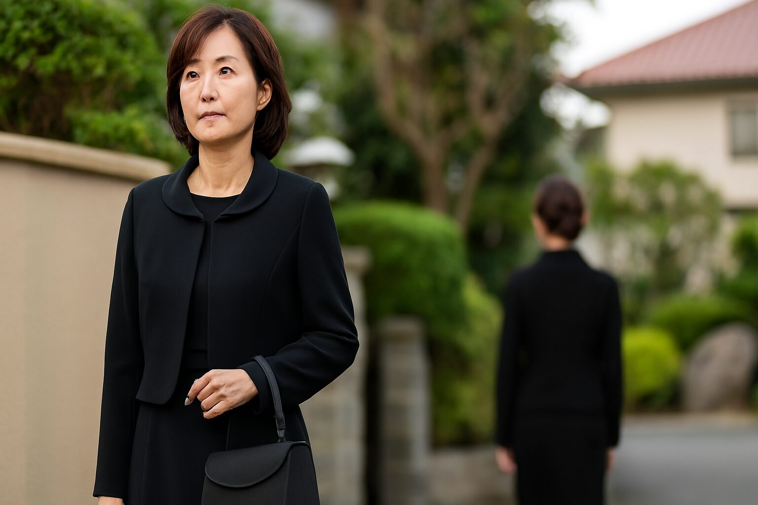 冠婚葬祭に向かう日本人女性