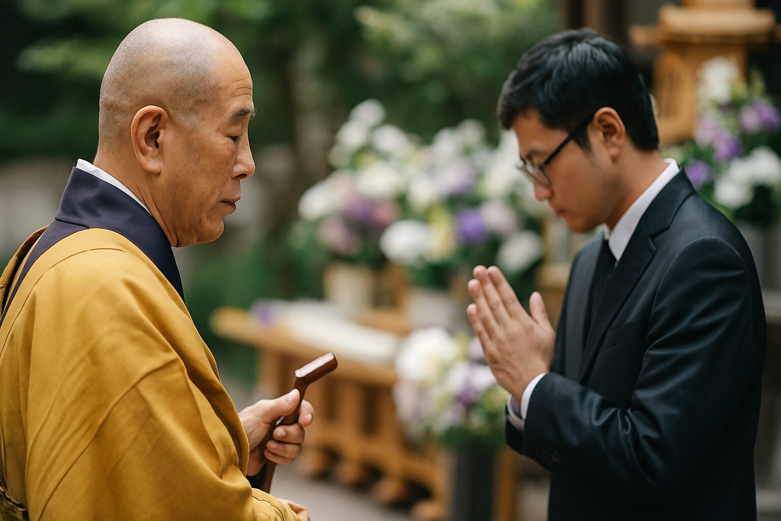 導師とは祈りを捧げる日本人男性