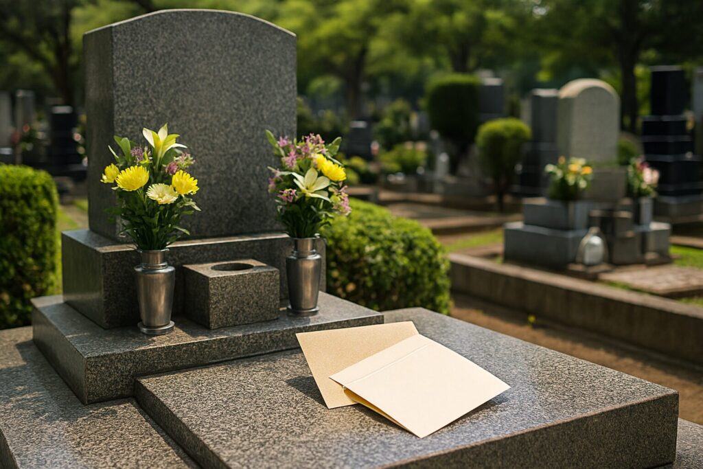 永代供養 挨拶状を書く日本人女性