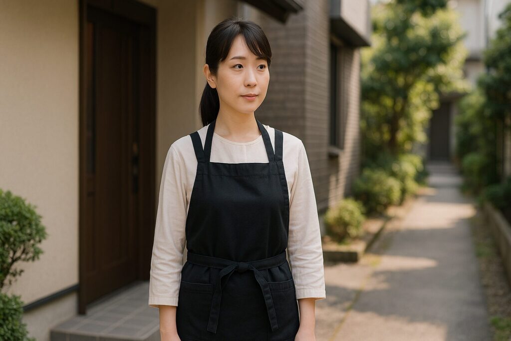 しまむらの黒エプロン複数タイプを並べたイメージ