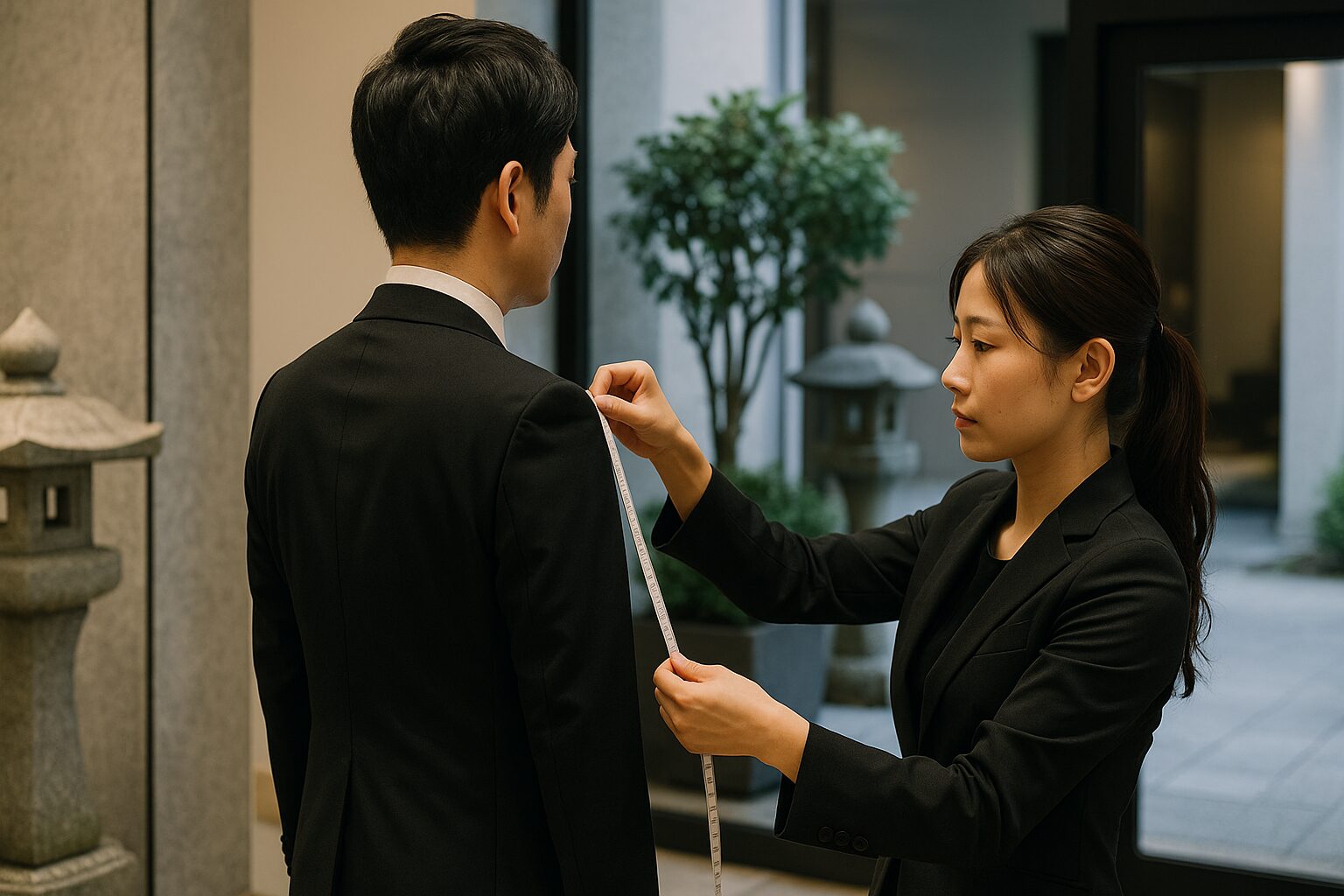 スーツセレクト 喪服 即日、男性来店