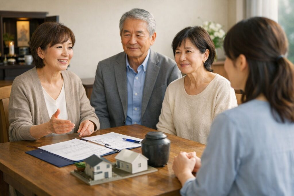 日本人女性が終活協議会を確認