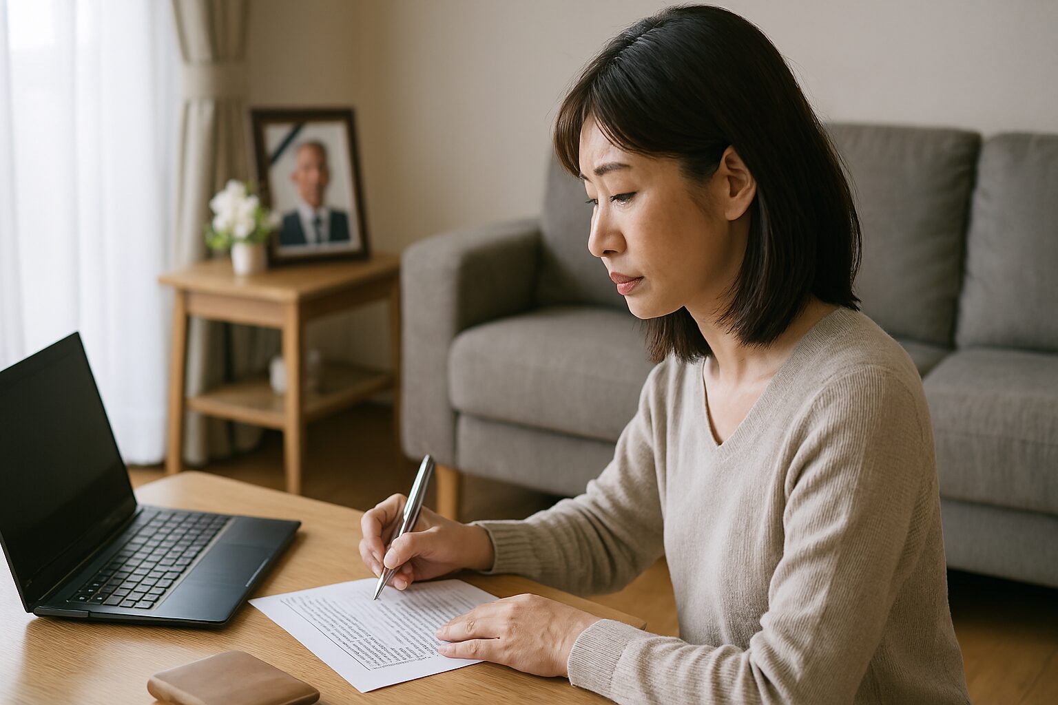 一人暮らしの死亡後の手続きを代行する日本人女性