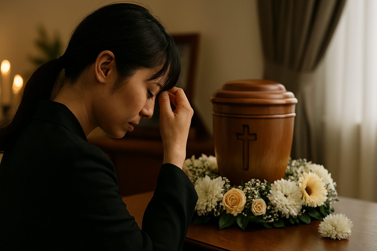 旦那の祖父が亡くなった嫁が黙祷