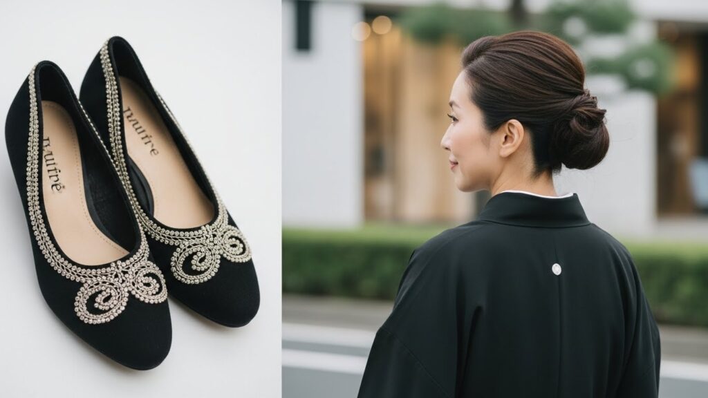 葬儀 靴 金具の選び方を説明する画像