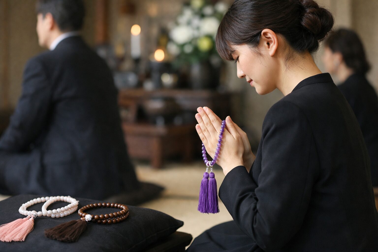 日本人女性に合う数珠の色と作法