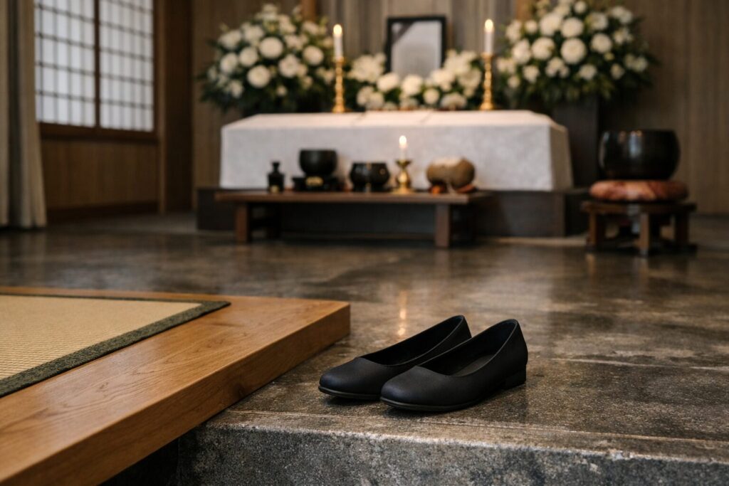 葬儀用ヒールなし靴