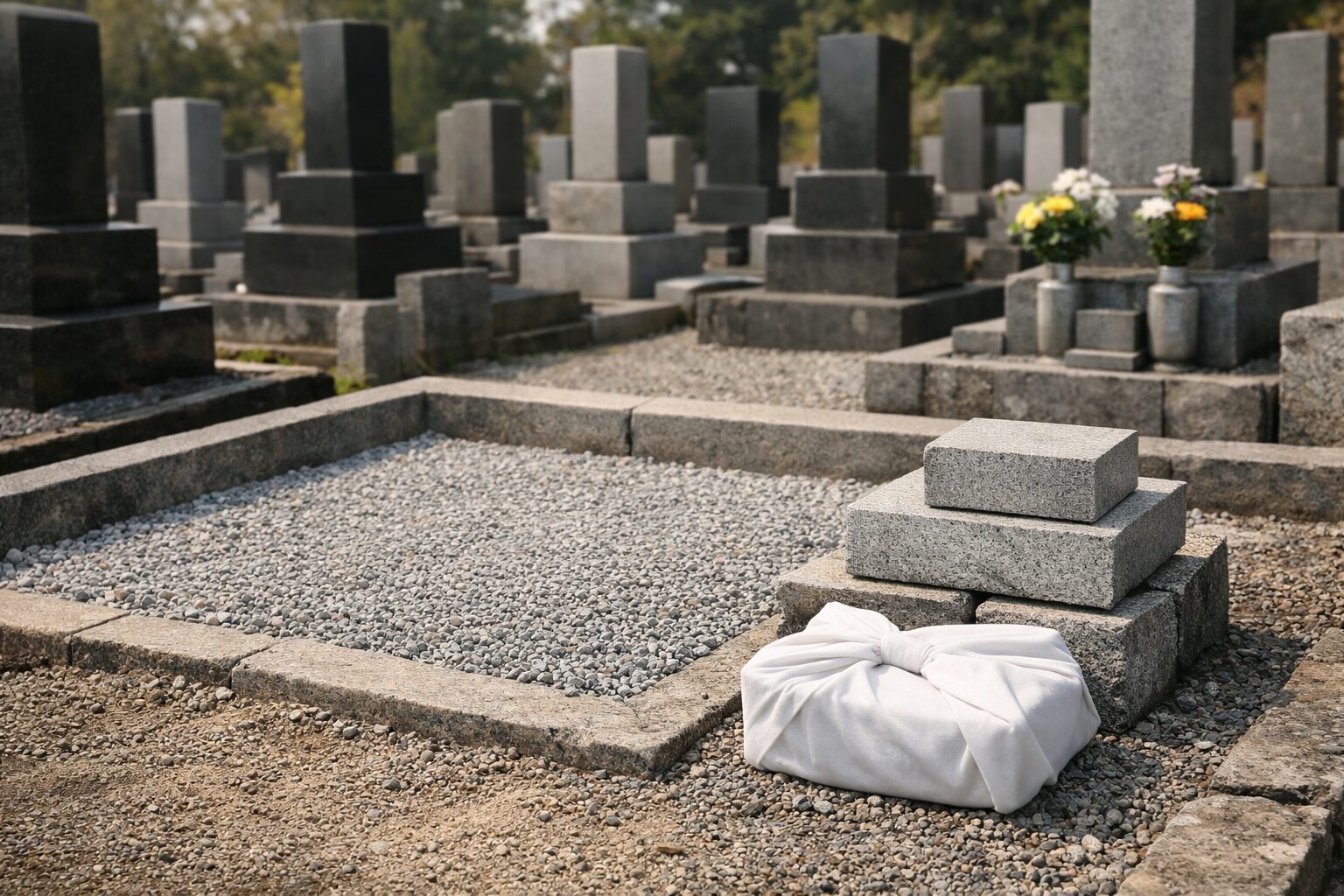 墓じまいの漢字表記を示す碑