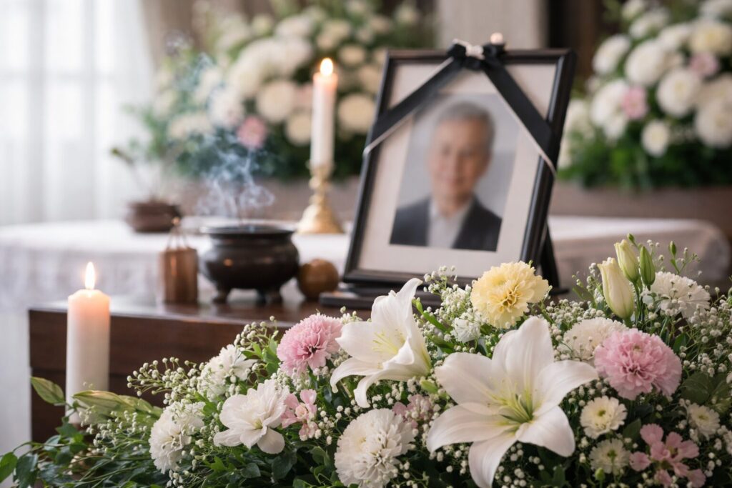 葬式で感謝を言わない静かな場面