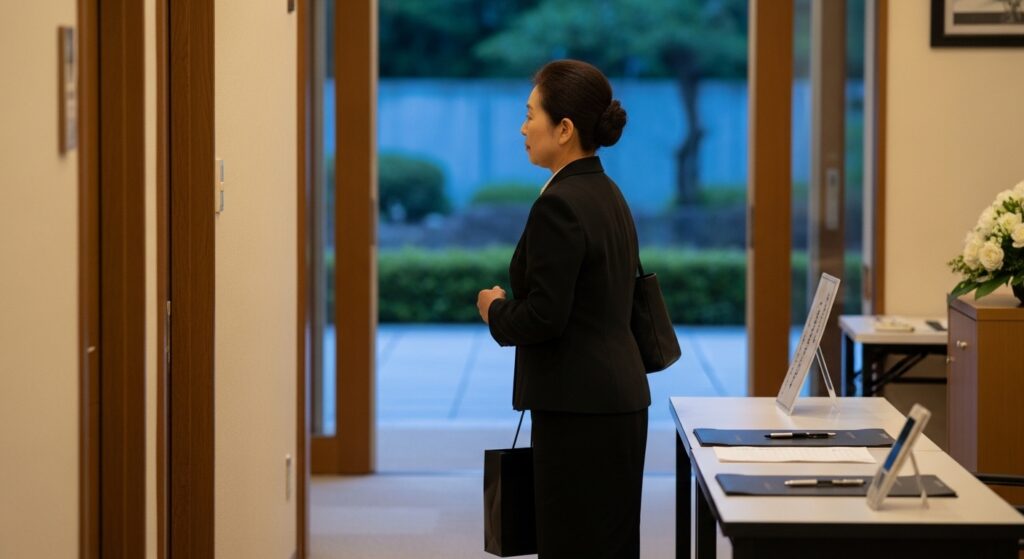 終活の本を読み将来を考える40代の日本人女性