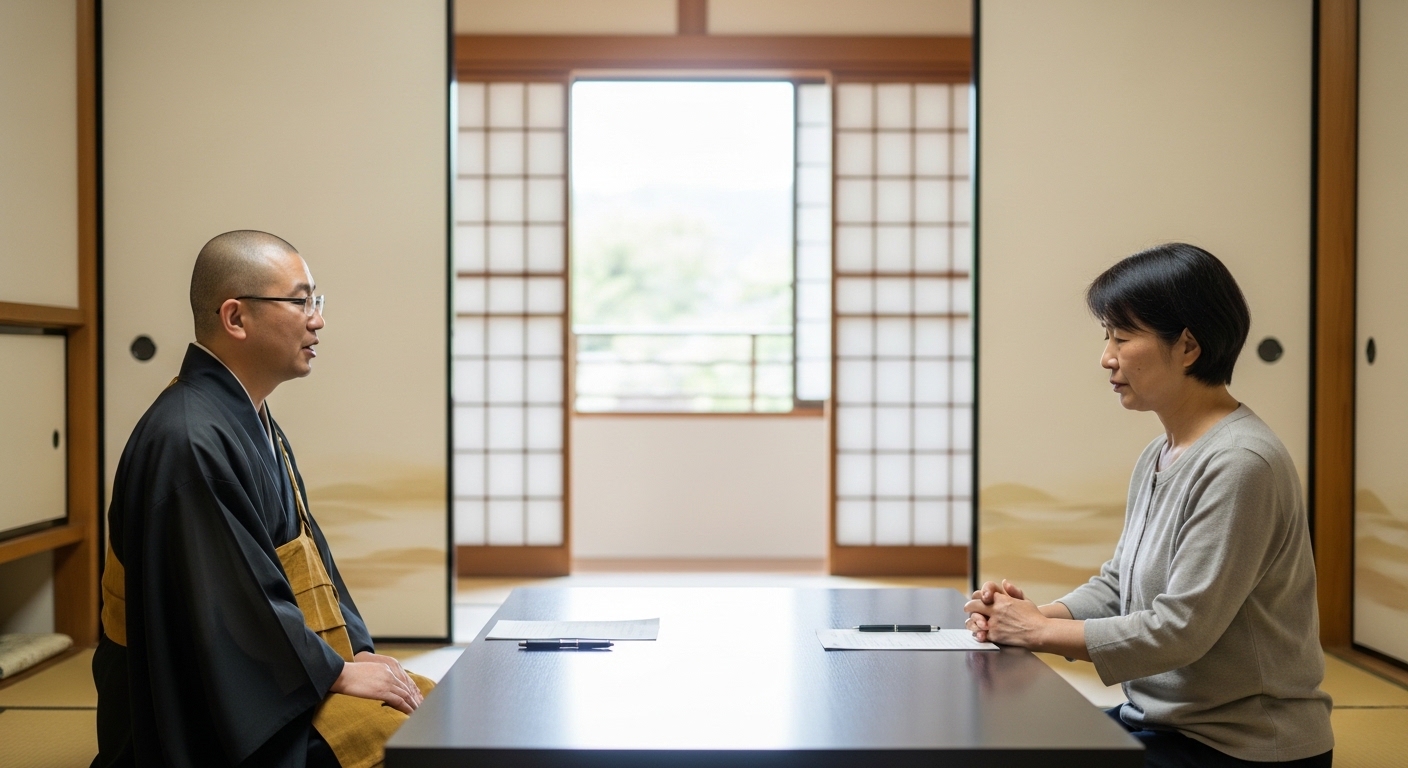 日本人女性が準備する僧侶派遣の流れ