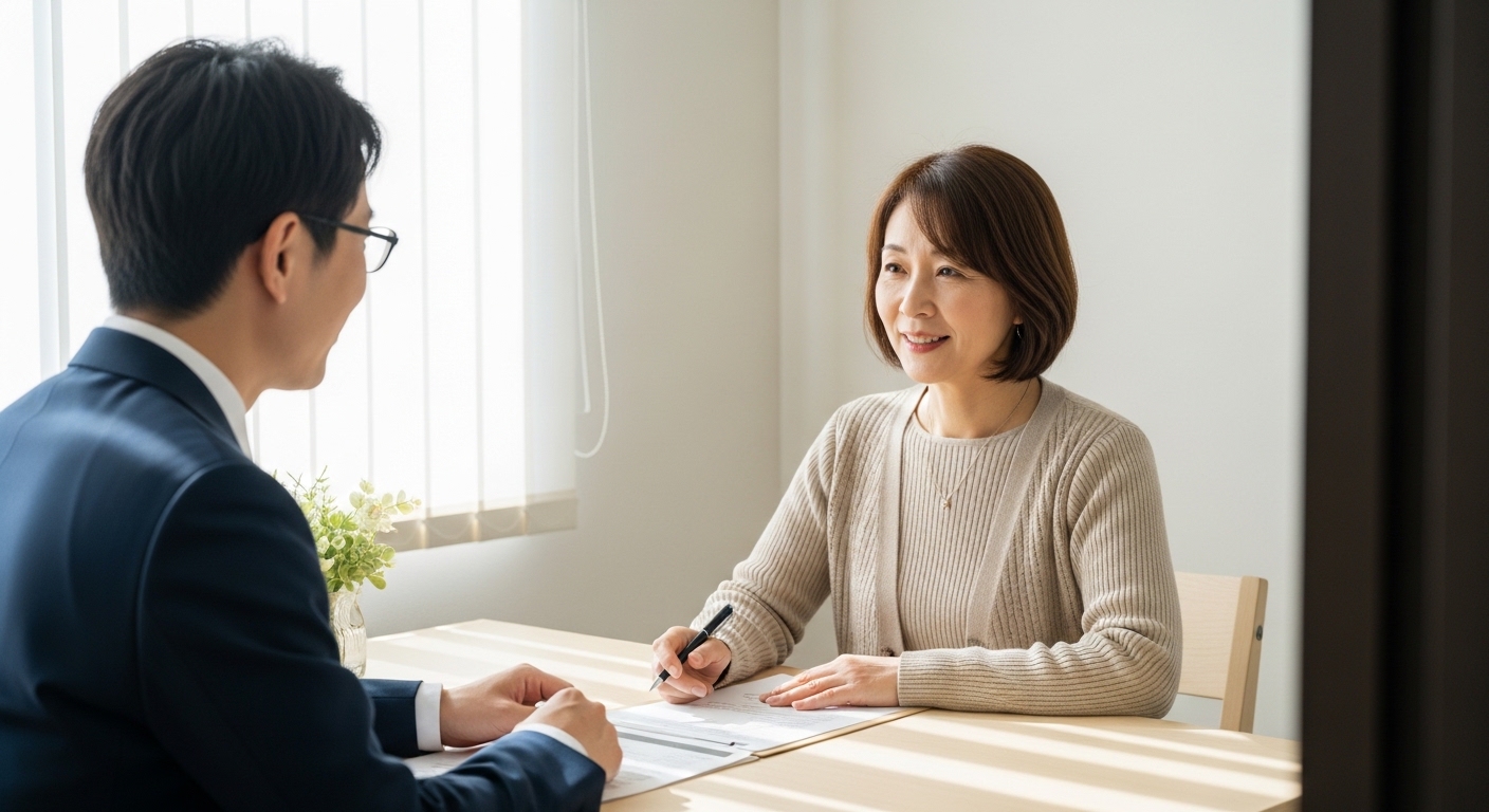 終活を考える日本人女性とサービス選びの要点