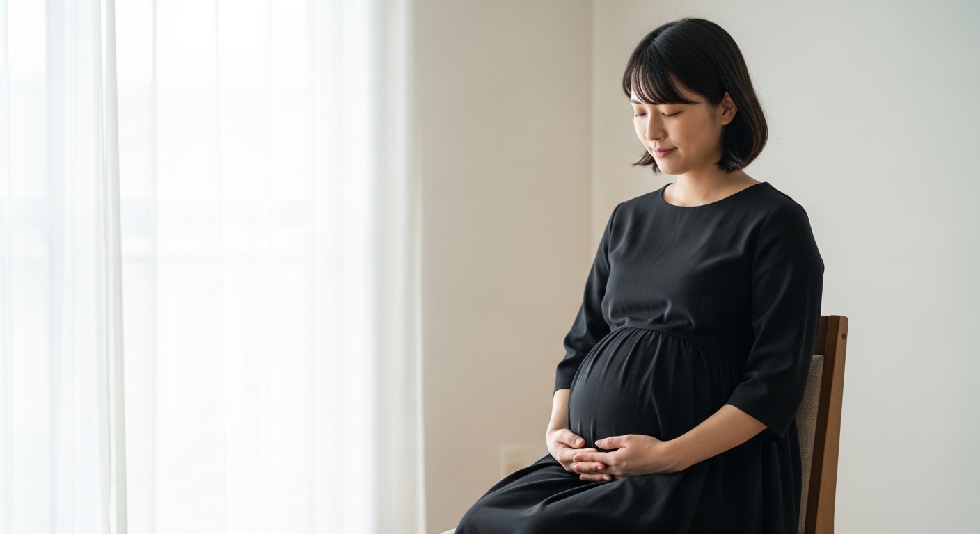 日本人女性のマタニティ喪服例
