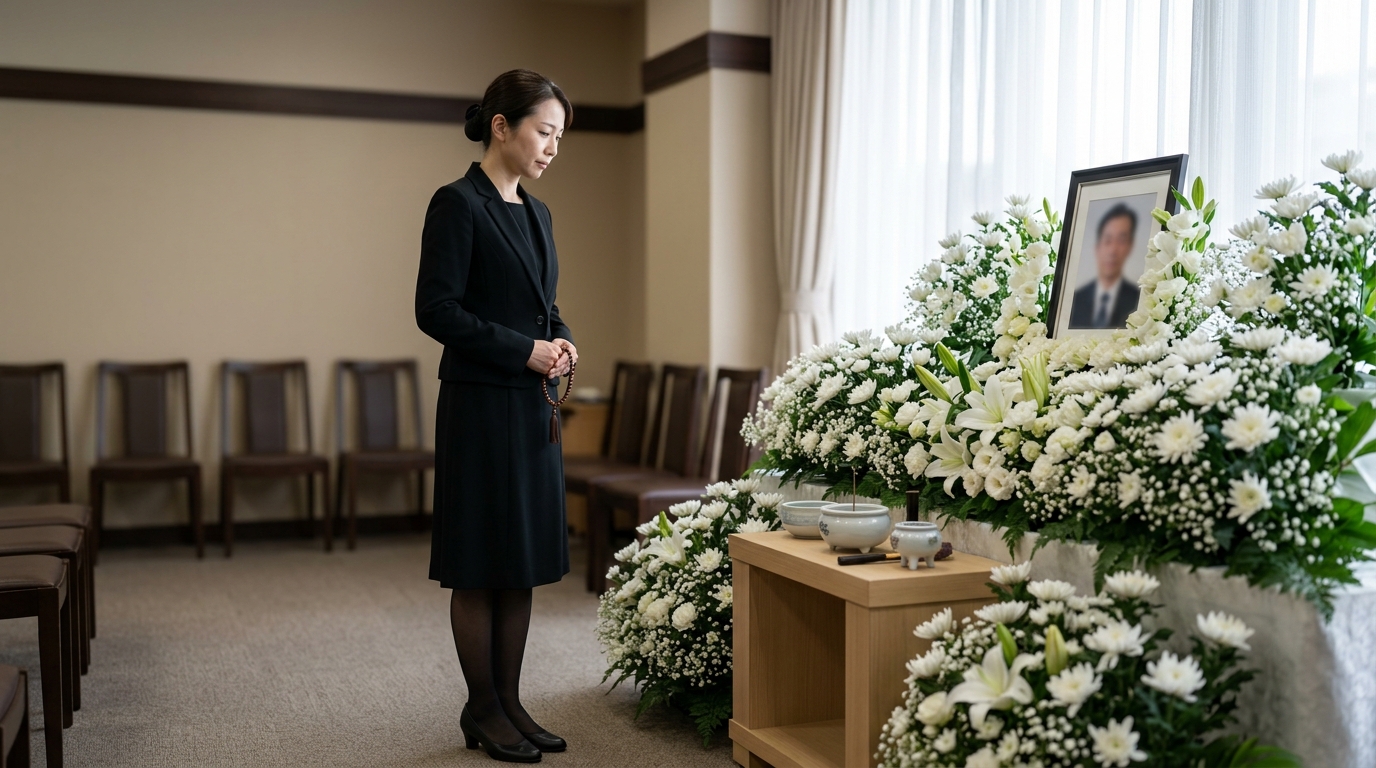 小さなお葬式の後悔理由を調べる日本人女性