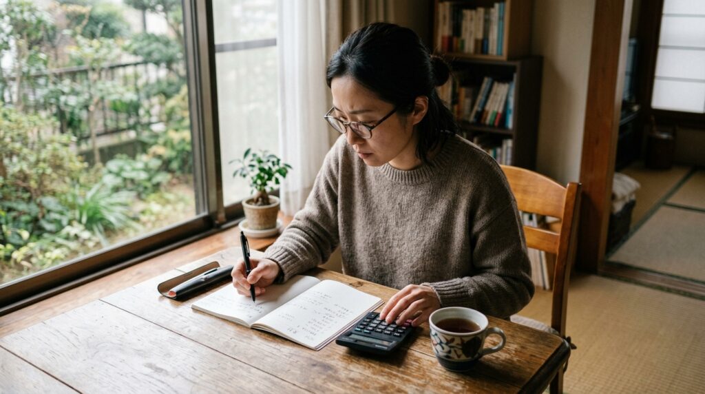 おひとりさまの終活費用について必要な準備や内訳を整理し、将来設計を考えるイメージ