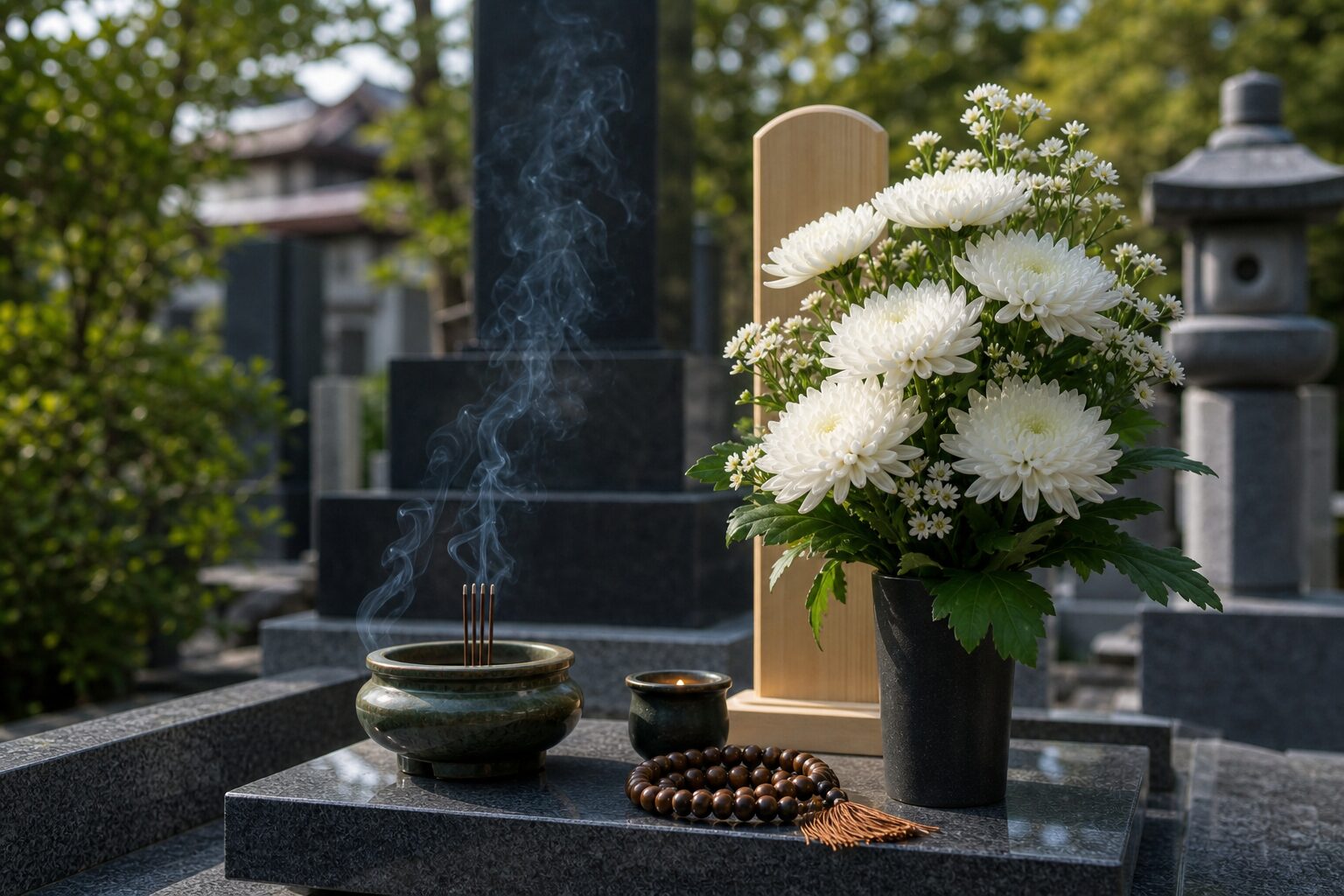 戒名や法名に関する供養の相談をイメージした仏教儀礼の風景