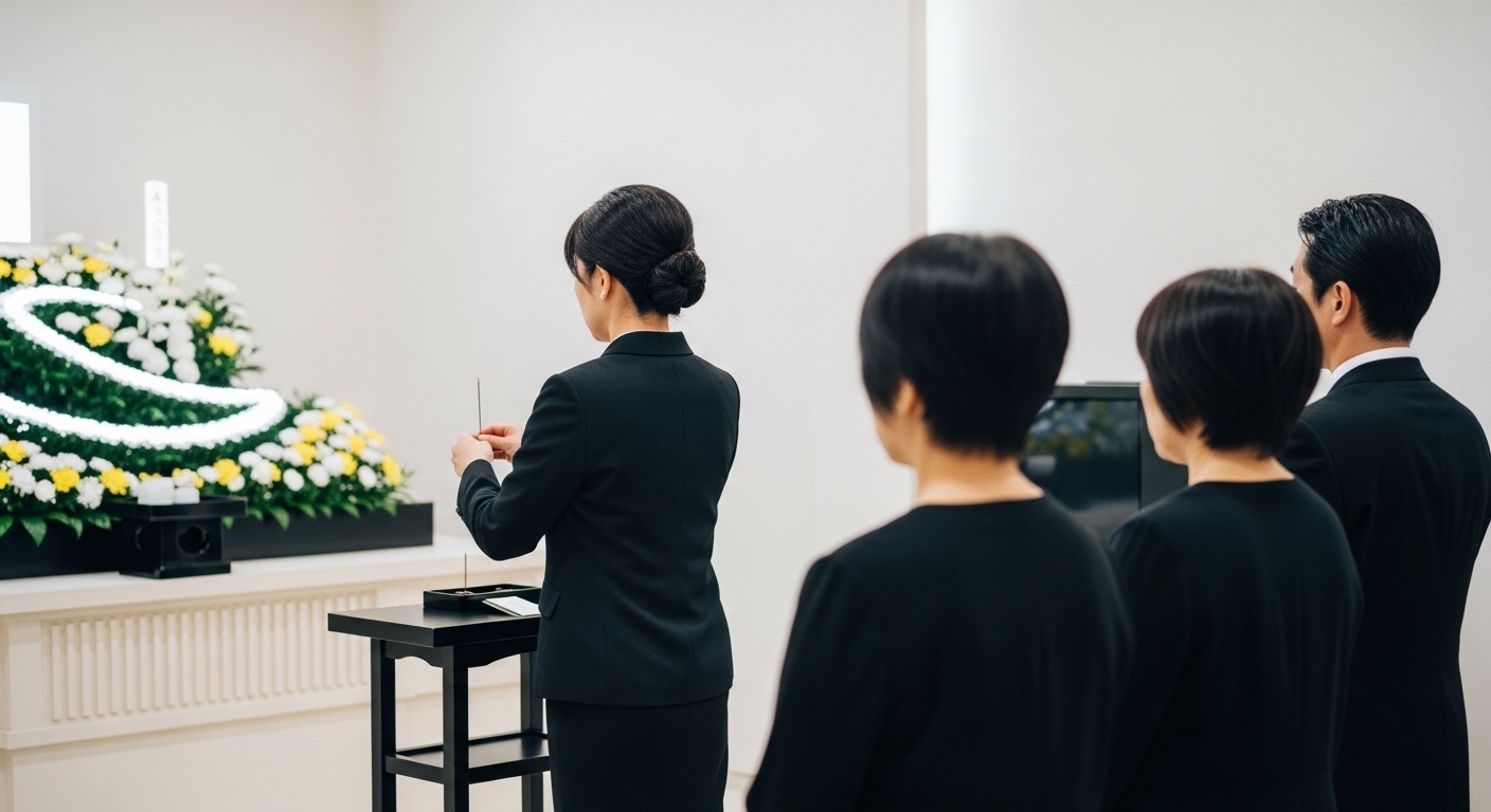 葬儀式場の祭壇を表すイメージ画像
