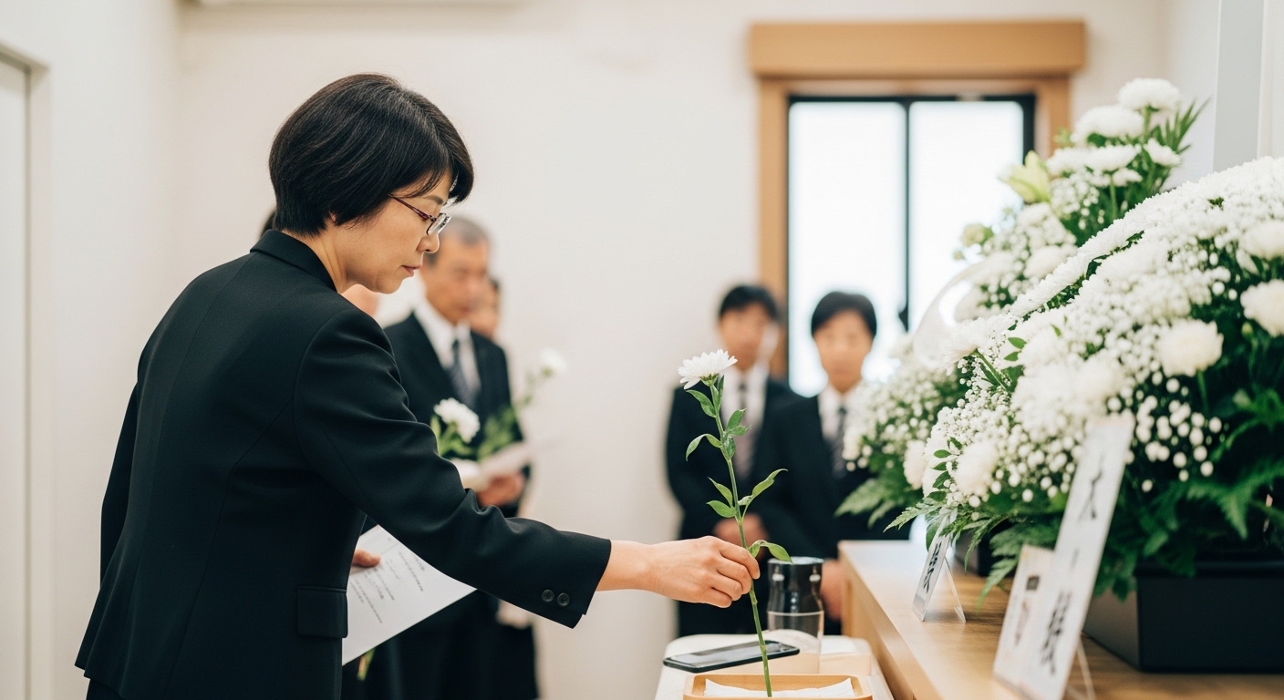 墓石を清掃する様子を表すイメージ画像